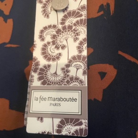 La Fee Maraboutee 3/4 Sleeve Floral Dress in Navy and Rust, Size 10 - Picture 4 of 6